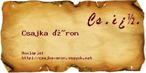 Csajka Áron névjegykártya