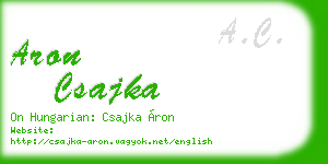 aron csajka business card